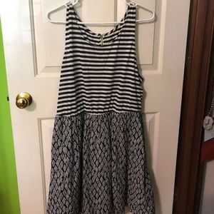 Black and White Patterened Sun Dress